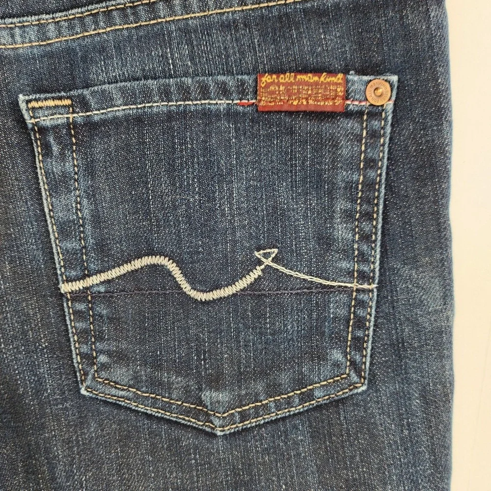 7 For All Mankind Dark Wash Bermuda Shorts 26 Denim NEW Y2K Indie Sleaze